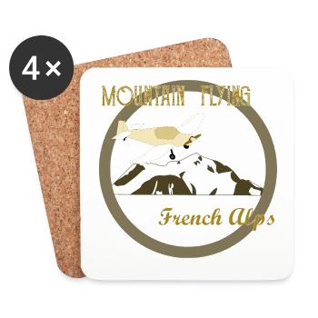 Mountain Flying French Alps - Coasters (set of 4) - white - Front