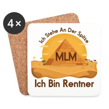 Pyramide MLM Rentner - Untersetzer (4er-Set) - Weiß - Vorne