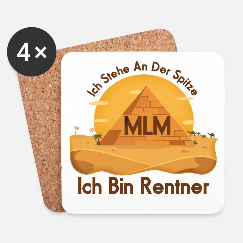 Pyramide MLM Rentner - Untersetzer (4er-Set) - Weiß