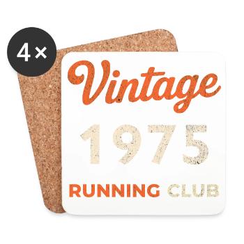 Vintage 1975 Running Club Birthday Gift Idea - Coasters (set of 4) - white - Front