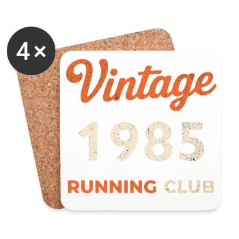 Vintage 1985 Running Club Birthday Gift Idea - Coasters (set of 4) - white - Front