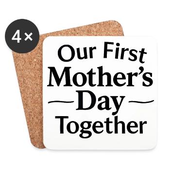 Erster Muttertag Mama Baby Geschenkidee Familie - Untersetzer (4er-Set) - Weiß - Vorne