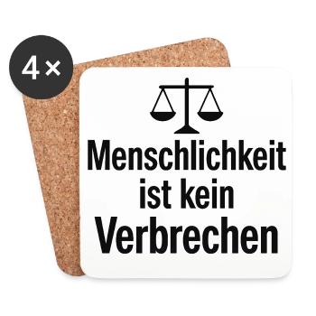 Humanität Statement Spruch Gleichheit Motiv - Untersetzer (4er-Set) - Weiß - Vorne