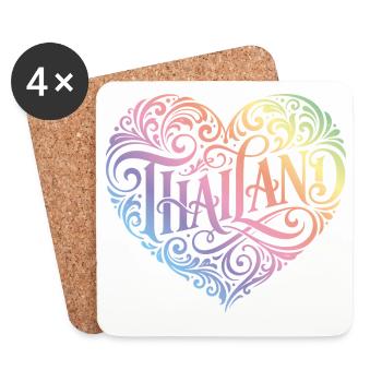 Thailand Heart Colorful - Coasters (set of 4) - white - Front