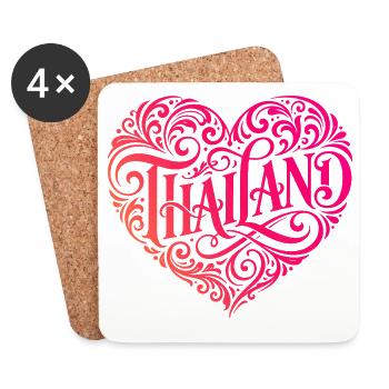 Thailand Herz - Untersetzer (4er-Set) - Weiß - Vorne