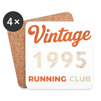 Vintage 1995 Running Club Birthday Gift Idea - Coasters (set of 4) - white - Front