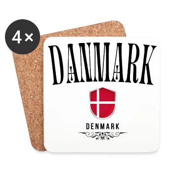 Orgueil danois, drapeau du Danemark - Dessous de verre (lot de 4) - blanc - Devant