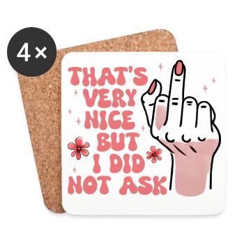 Sarcastic I Did Not Ask Feminist - Coasters (set of 4) - white - Front