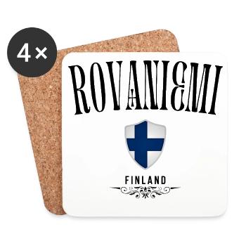 Souvenir Rovaniemi, design élégant Rovaniemi - Dessous de verre (lot de 4) - blanc - Devant