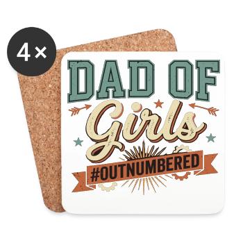 Dad of Girls Dad Girl Father Saying - Coasters (set of 4) - white - Front