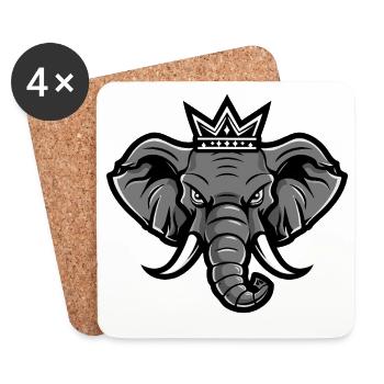 Elephant Head Crown - Coasters (set of 4) - white - Front