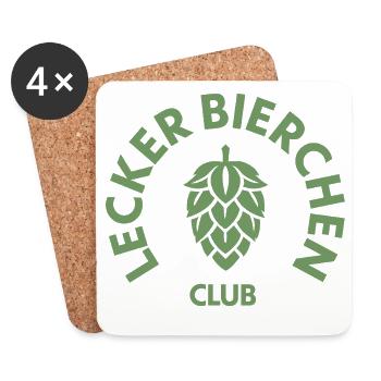 Lecker Bier - Lecker Bierchen Club - Festival  - Untersetzer (4er-Set) - Weiß - Vorne