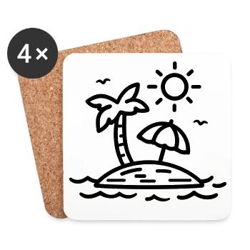 beach - Coasters (set of 4) - white - Front
