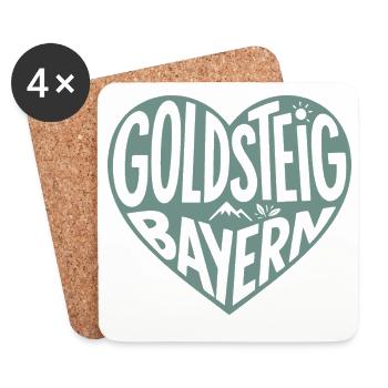 Goldsteig Bayern Herzdesign - Untersetzer (4er-Set) - Weiß - Vorne