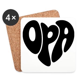 Opa - Untersetzer (4er-Set) - Weiß - Vorne