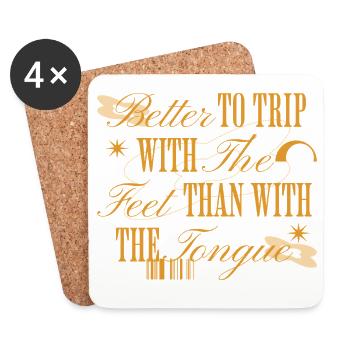 Better to travel with feet than to talk - Coasters (set of 4) - white - Front