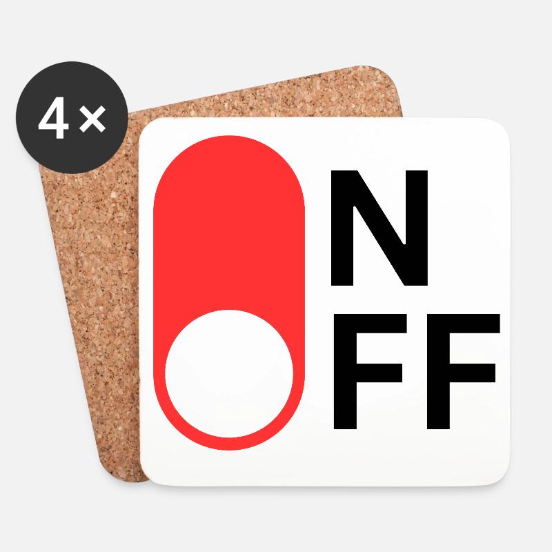 ON / OFF Modus - Untersetzer (4er-Set) - Weiß