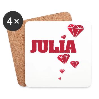 Geschenk für Julia - Untersetzer (4er-Set) - Weiß - Vorne
