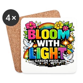 Bloom With Light Garden Pride Floral Statement - Coasters (set of 4) - white - Front