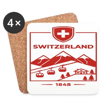 Switzerland Alps Mountains Hiking - Coasters (set of 4) - white - Front