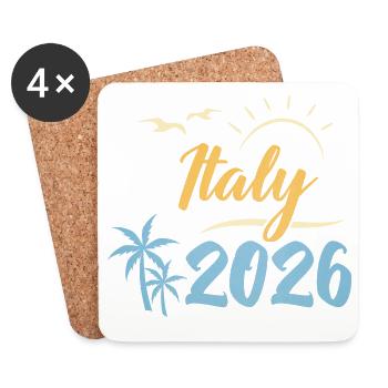 Italien 2026 - Untersetzer (4er-Set) - Weiß - Vorne