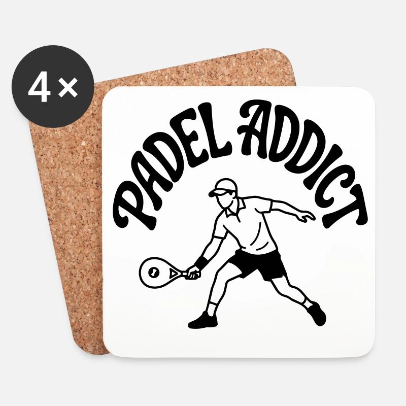 Joueur de padel - Dessous de verre (lot de 4) - blanc