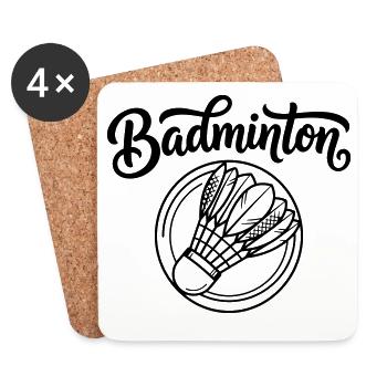 Badminton - Untersetzer (4er-Set) - Weiß - Vorne