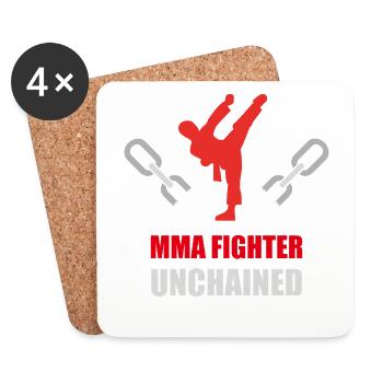 MMA Cage Fighter Combat Sport - Coasters (set of 4) - white - Front