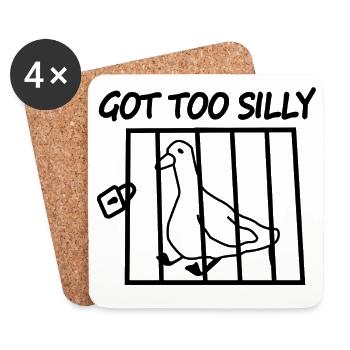 Got Too Silly Parrot in Bars - Coasters (set of 4) - white - Front
