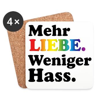 Regenbogen Spruch Geschenk für Pride & CSD Fans - Untersetzer (4er-Set) - Weiß - Vorne