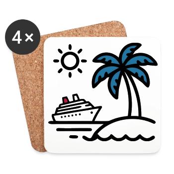 Cruise Island Palm Holidays - Coasters (set of 4) - white - Front