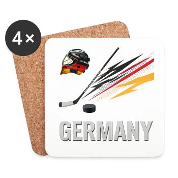 Deutschland Eishockey Kraft - Coasters (set of 4) - white - Front