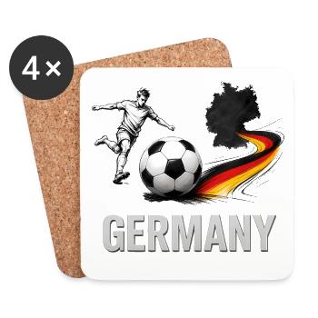 Art du drapeau de football allemand - Dessous de verre (lot de 4) - blanc - Devant