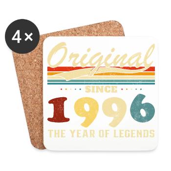 1996 Vintage Rétro Cadeau D'anniversaire - Dessous de verre (lot de 4) - blanc - Devant