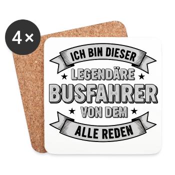 Ich bin dieser Legendäre Busfahrer Spruch - Untersetzer (4er-Set) - Weiß - Vorne