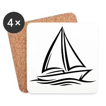 Sailboat - Coasters (set of 4) - white - Front