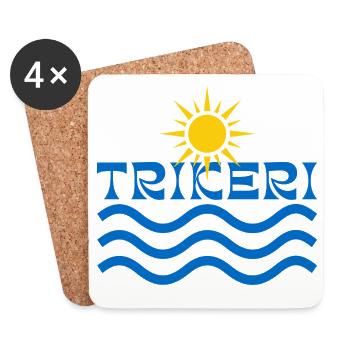 Trikeri Sun and Ocean Waves - Coasters (set of 4) - white - Front