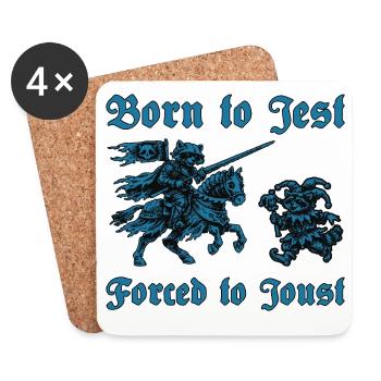 Ren Faire mittelalterlich geboren zum Scherz gezwungen zum Reiten - Untersetzer (4er-Set) - Weiß - Vorne