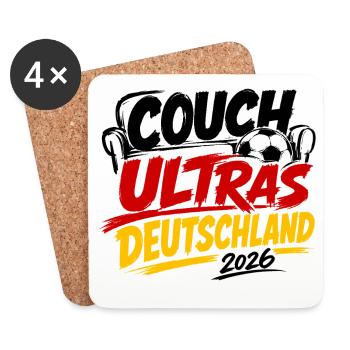 Couch Ultras Deutschland 2026 - Untersetzer (4er-Set) - Weiß - Vorne