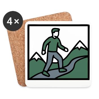 Groupe de randonnée alpiniste Randonnée des Montagnes - Dessous de verre (lot de 4) - blanc - Devant