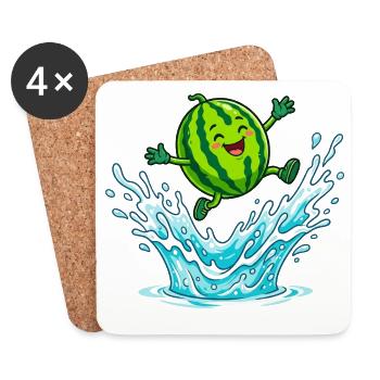 Splashing Watermelon Summer Pool Vibes Ladies - Coasters (set of 4) - white - Front