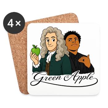 green apple - Coasters (set of 4) - white - Front
