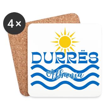 DURRËS Albania Sun and Waves - Coasters (set of 4) - white - Front