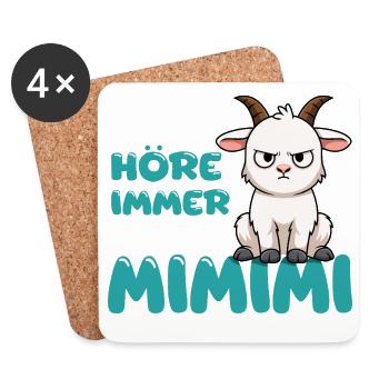 Ich Höre Immer Nur Ein Mimimi Ziege - Untersetzer (4er-Set) - Weiß - Vorne