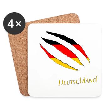 Kratzerflagge Deutschland Deutschland_Risse_Flagge - Untersetzer (4er-Set) - Weiß - Vorne