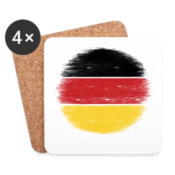 Drapeau de l’Allemagne - Dessous de verre (lot de 4) - blanc - Devant