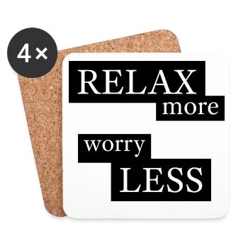Relax more, worry less - Coasters (set of 4) - white - Front