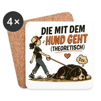 Berner Sennenhund Spruch Hundehalterin Humor - Untersetzer (4er-Set) - Weiß - Vorne