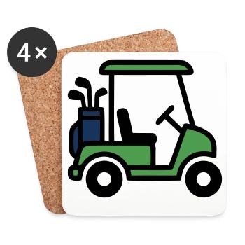 Golfcart Golfauto Golfsport Golfclub Herren - Untersetzer (4er-Set) - Weiß - Vorne