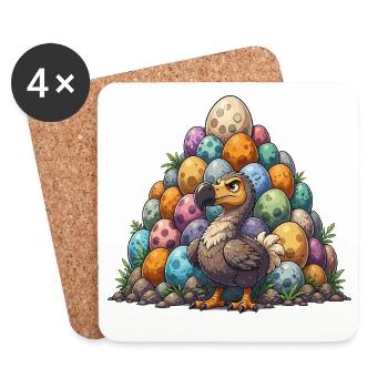 La colline colorée des œufs de dodo - Dessous de verre (lot de 4) - blanc - Devant